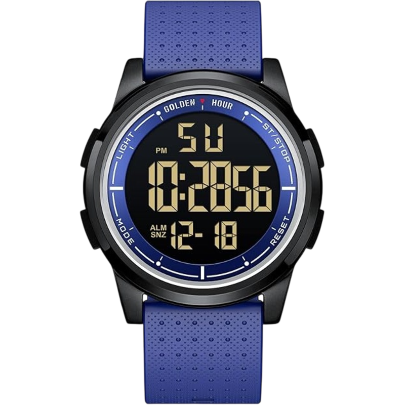 GOLDEN HOUR Waterproof Digital Sports Watch (Blue)
