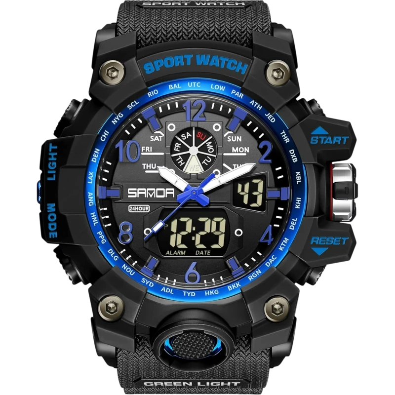 SANDA Sports Watch (Black/Blue)