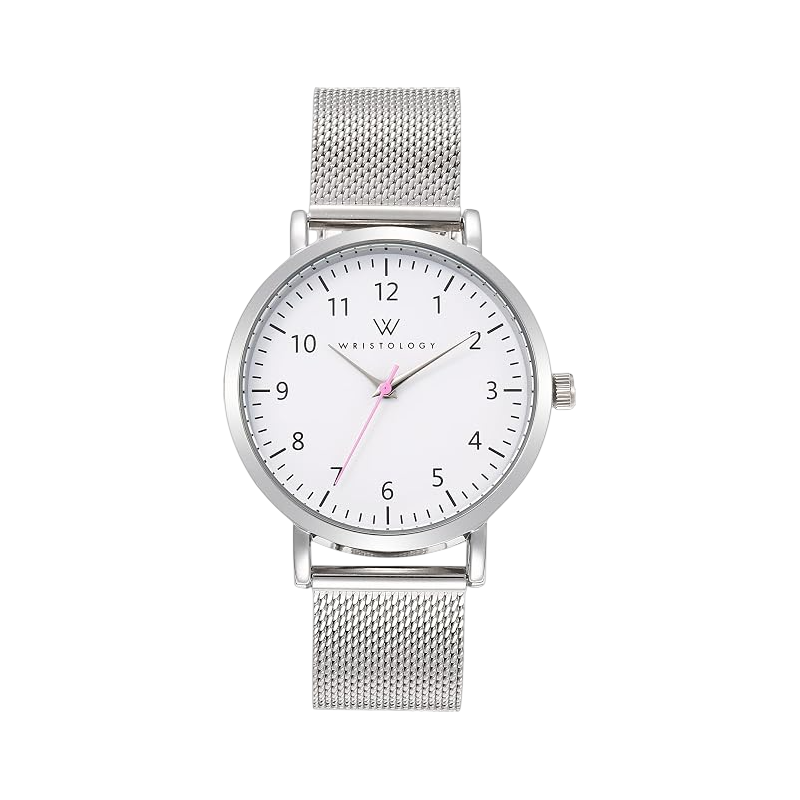 WRISTOLOGY Easy‑Read Analog Watch (Silver)